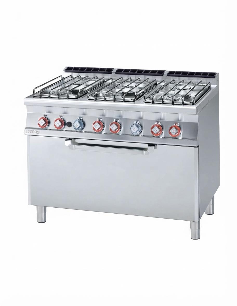 موقد غاز 6 شعلات مع فرن كهربائي ثابت LOTUS CF6-712GPE